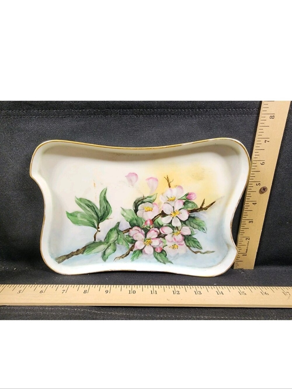 Antique Porcelain Dresser Tray La Seynie Limoges France Floral Theme Flawless